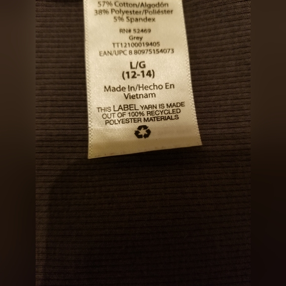 Time and Tru Long Midi Short Sleeve Belted Gray Side Splits Dress Large - Picture 9 of 9